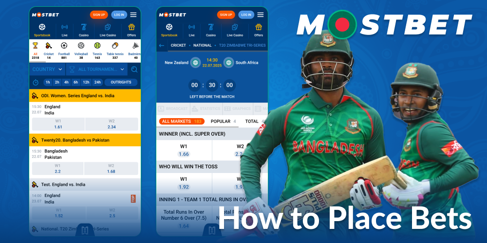 Sports betting in Mostbet Bangladesh app